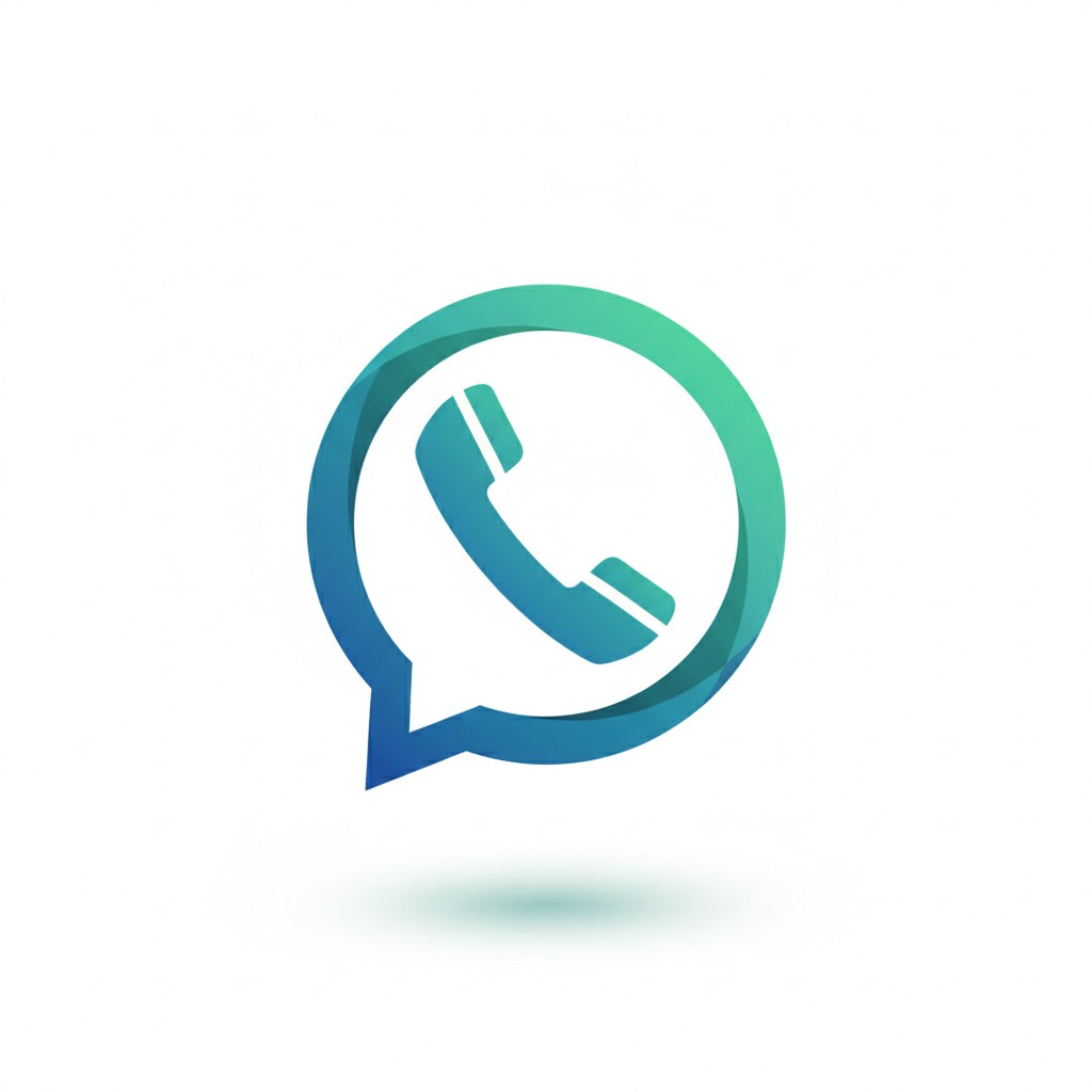 A chat bubble with a phone inside, possibly indicating a chat app with phone-related features.